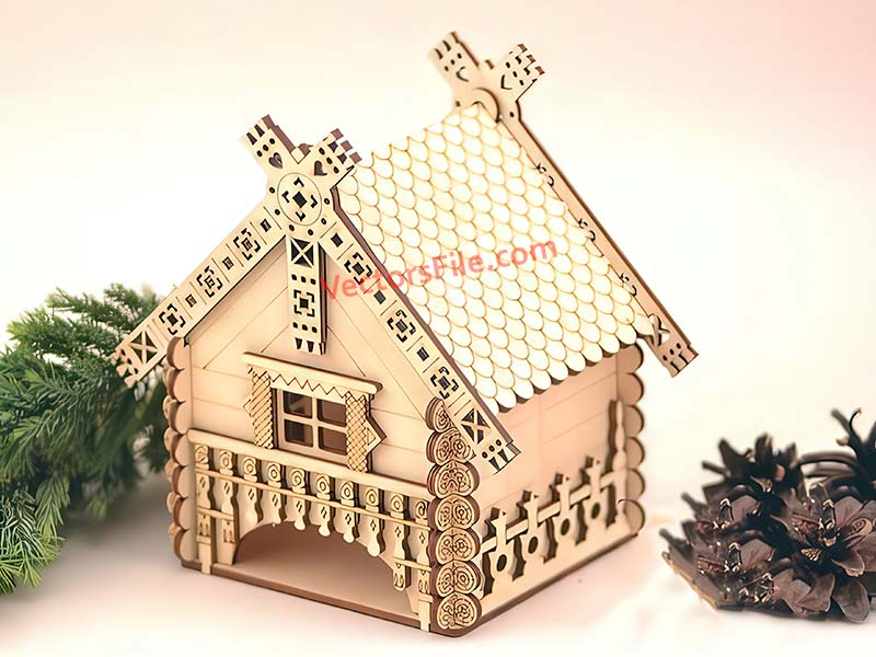 Laser Cut Tea Bag House Dispenser Design