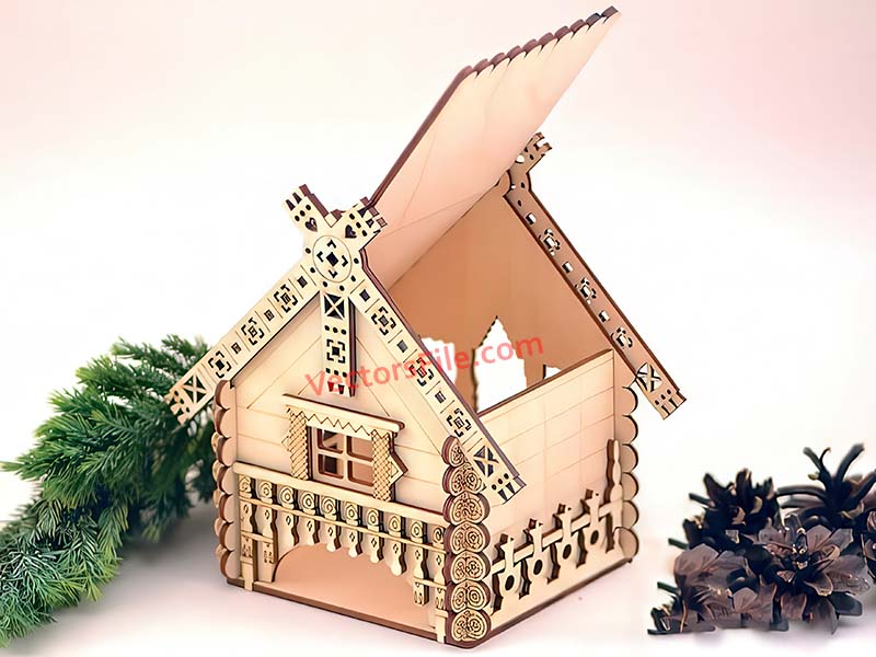 Laser Cut Tea Bag House Dispenser Design