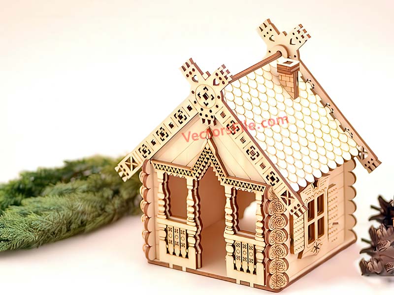 Laser Cut Tea Bag House Dispenser Design