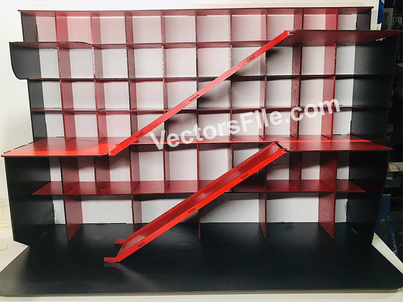 Laser Cut Toy Car Parking Wooden Garage Model Design