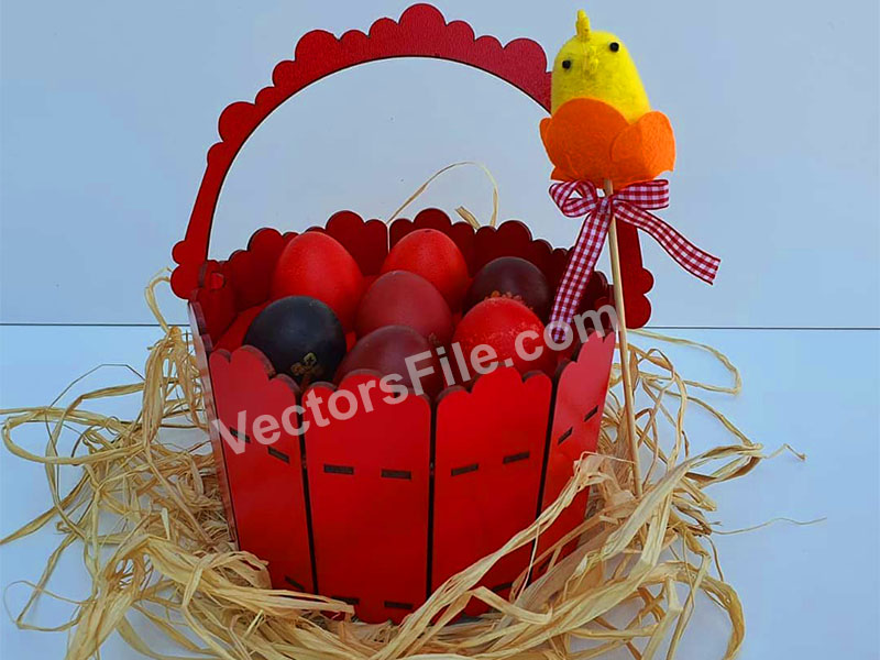 Laser Cut Easter Decor Wooden Egg Basket Template