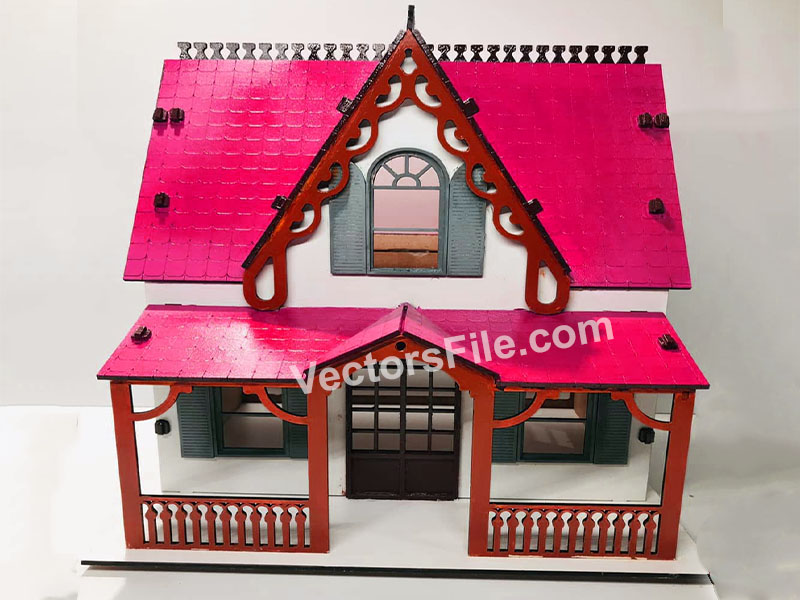 Laser Cut 3D Wooden Decorative Dollhouse Model Design