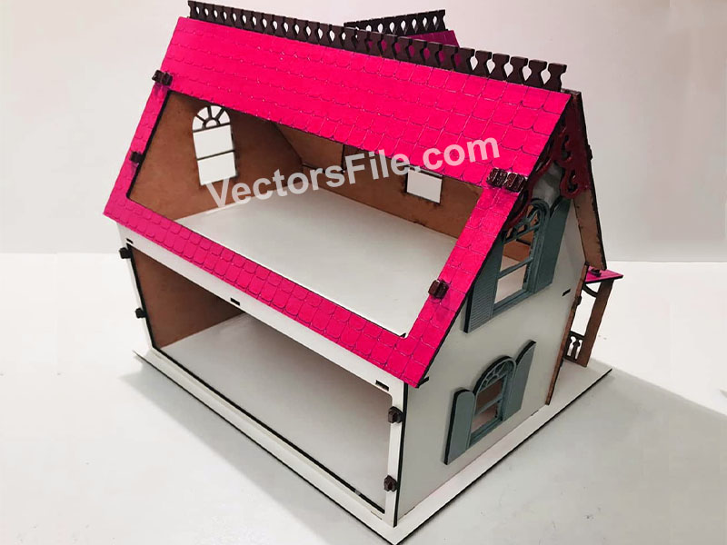 Laser Cut 3D Wooden Decorative Dollhouse Model Design
