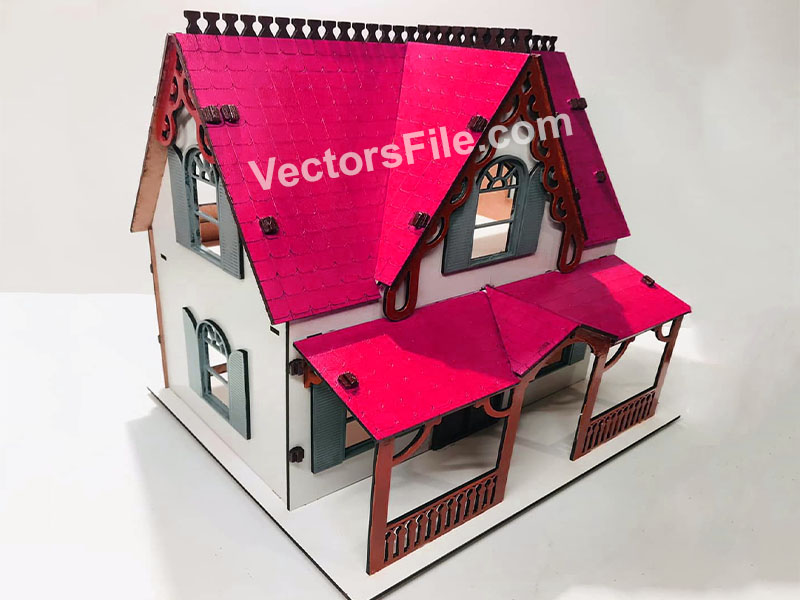 Laser Cut 3D Wooden Decorative Dollhouse Model Design