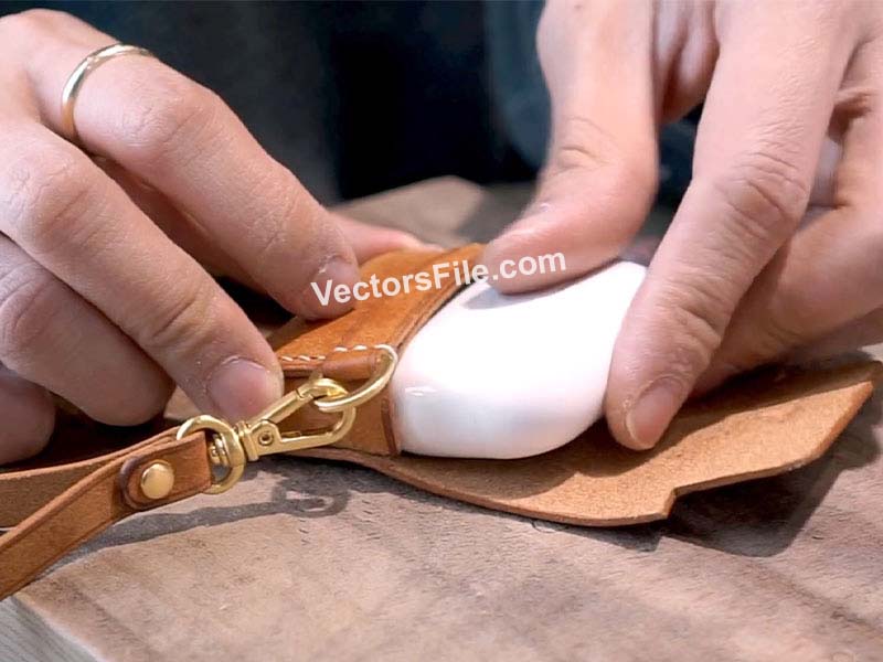 Laser Cut Leather Airpod Pro Case Leather Pouch Template