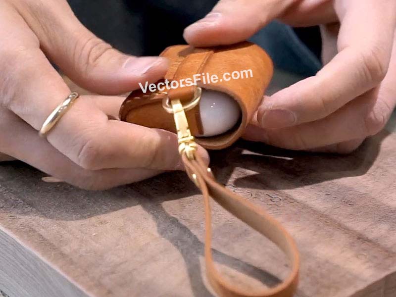 Laser Cut Leather Airpod Pro Case Leather Pouch Template