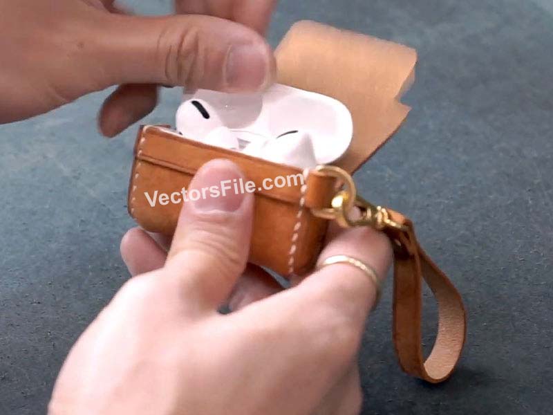 Laser Cut Leather Airpod Pro Case Leather Pouch Template