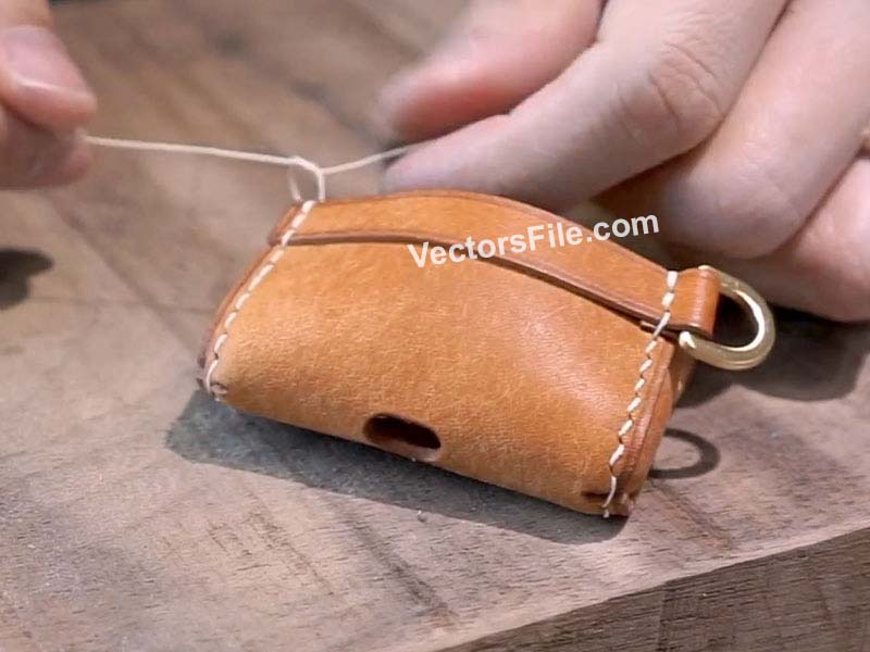 Laser Cut Leather Airpod Pro Case Leather Pouch Template