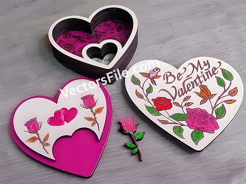 Laser Cut Heart Ring Box Valentines Day Gift Box Idea