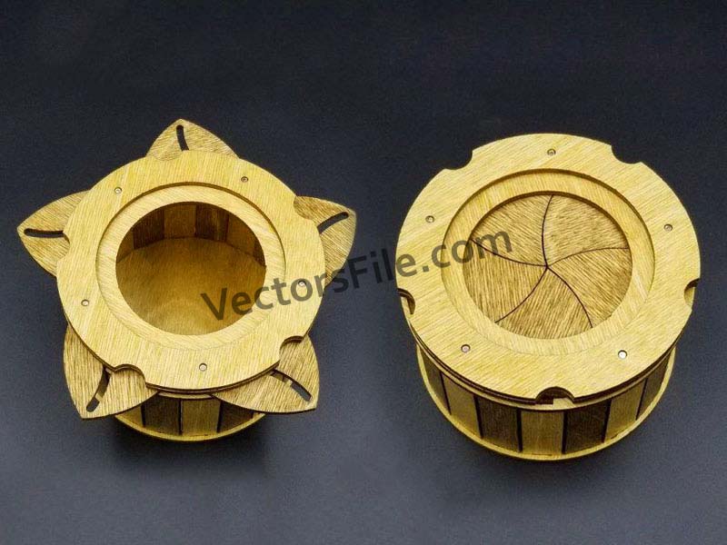 Laser Cut Mechanical Mechanism Iris Box Design