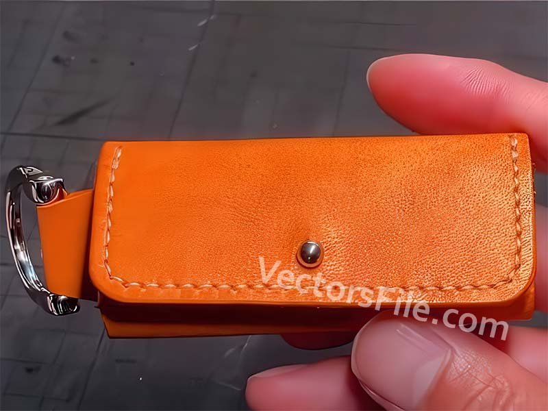 Laser Cut Keychain Pouch Leather Stick Wallet Template
