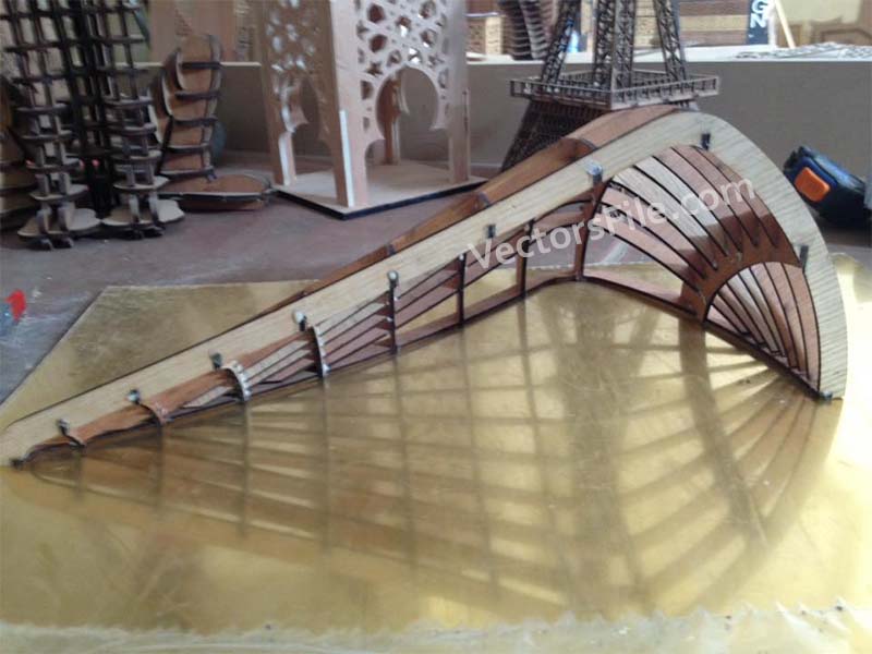 Laser Cut 3D Wooden Puzzle Display Wall Shelf Template