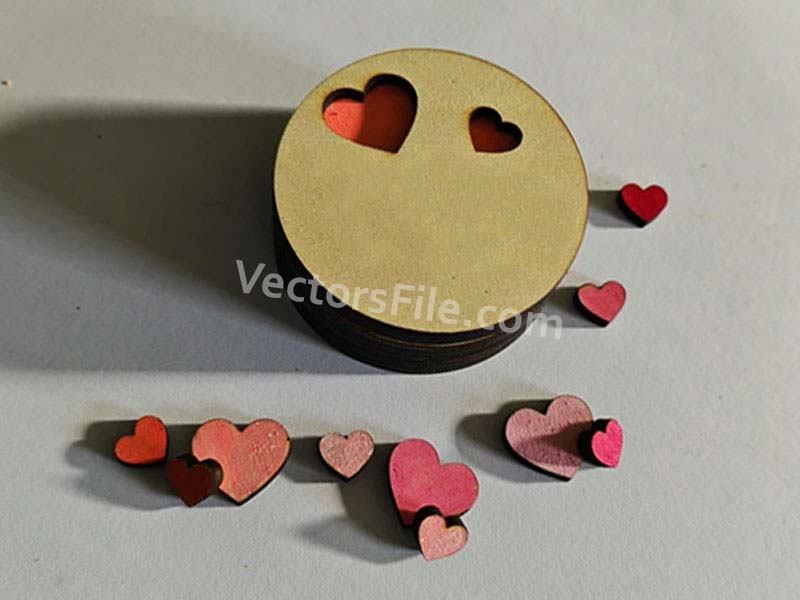 Laser Cut Round Wooden Ring Box Design Jewelry Gift Box Template