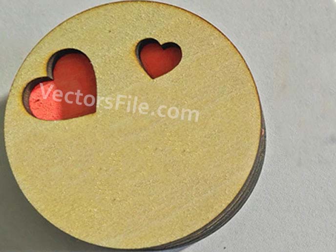 Laser Cut Round Wooden Ring Box Design Jewelry Gift Box Template