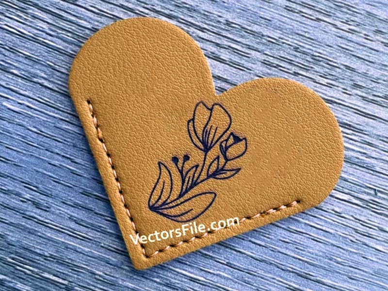 Laser Cut Leaterh Heart Shape Bookmark Template