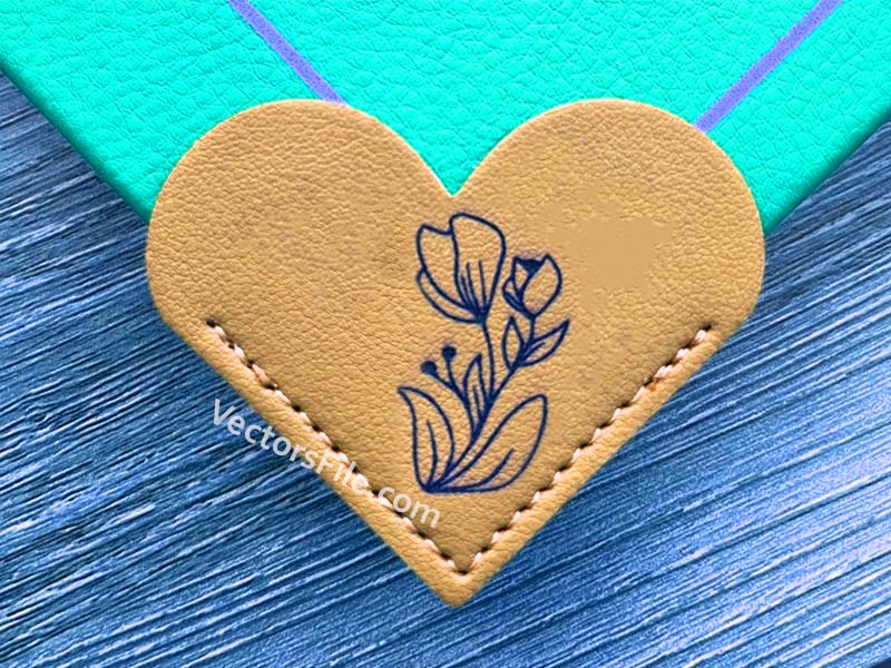 Laser Cut Leaterh Heart Shape Bookmark Template