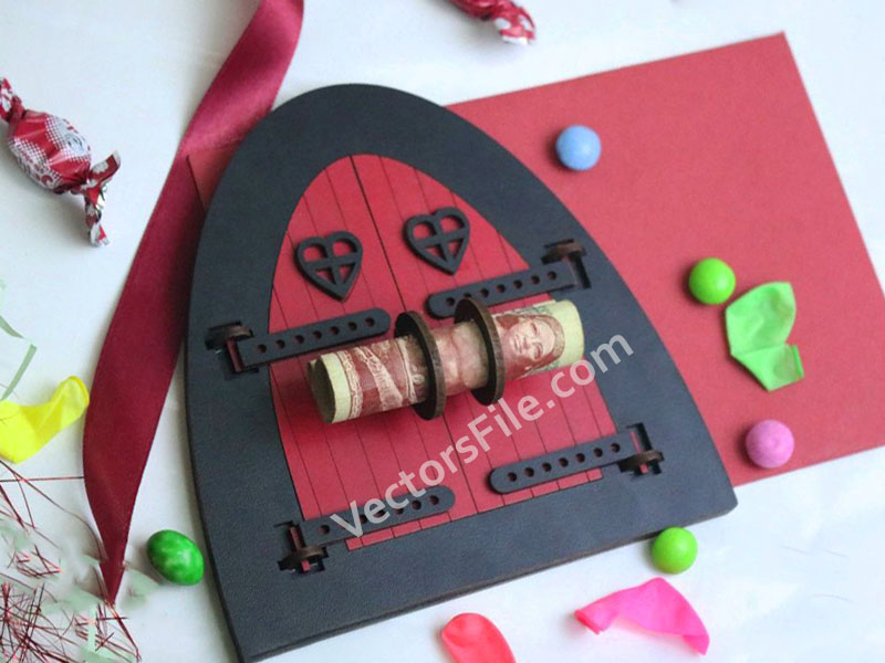 Laser Cut Eid Mubarak Money Gift Envelope Wooden Gift Card Template
