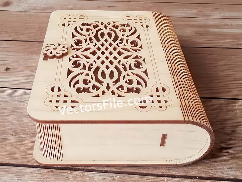 Laser Cut Living Hinges Pattern Jewelry Gift Box Design