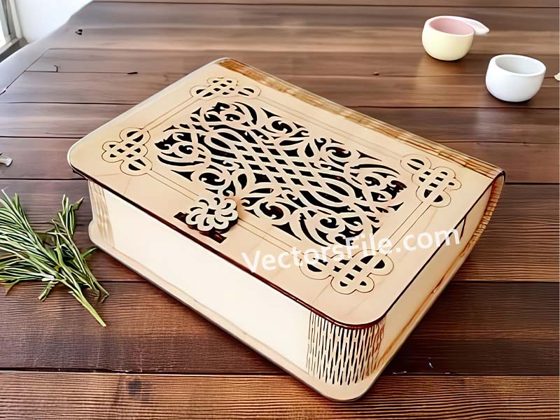 Laser Cut Living Hinges Pattern Jewelry Gift Box Design