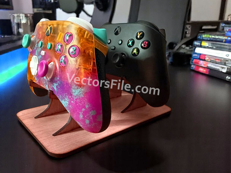 Double Xbox Controller Laser Cut Wooden Stand