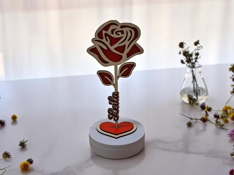 Laser Cut 3D Flower Stand for Room Decor Idea