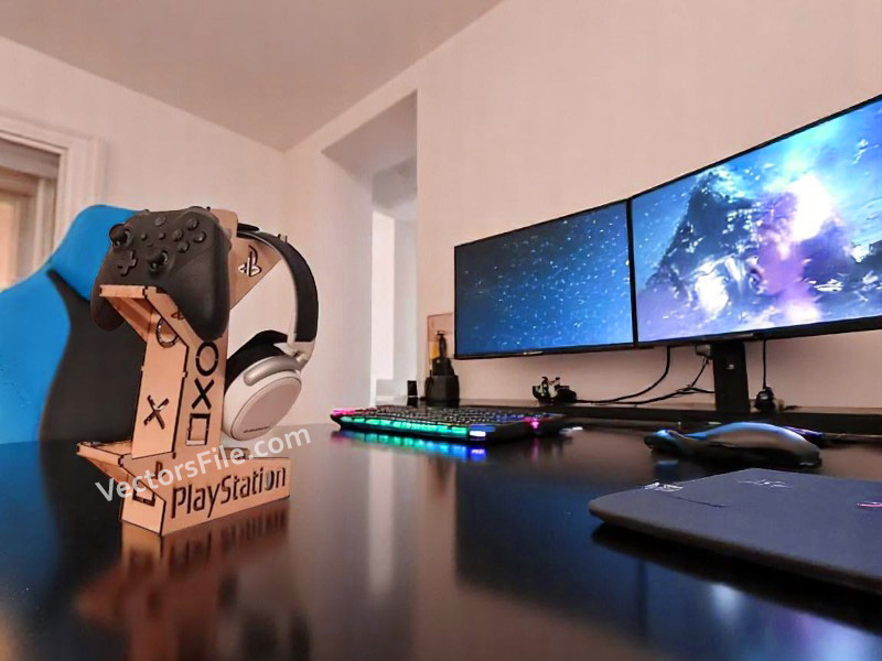 Laser Cut PlayStation Controller and Headphone Stand Template