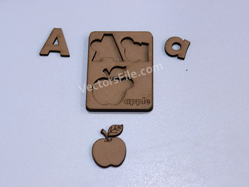 Laser Cut Educational Blocks Small and Capital Aa to Zz Alphabet Letter with Pictures