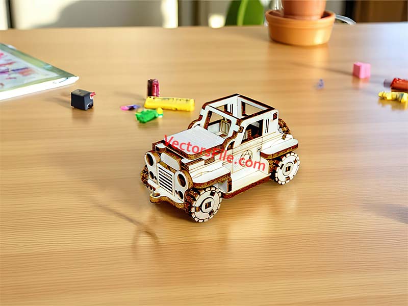 Laser Cut Miniature Toy Car 3D Puzzle Model Kit