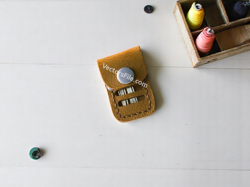 Laser Cut Leather Sewing Needle Case Template