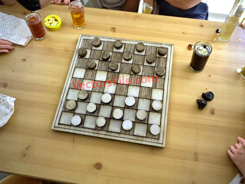 Laser Cut Wooden Chess Board Game Template