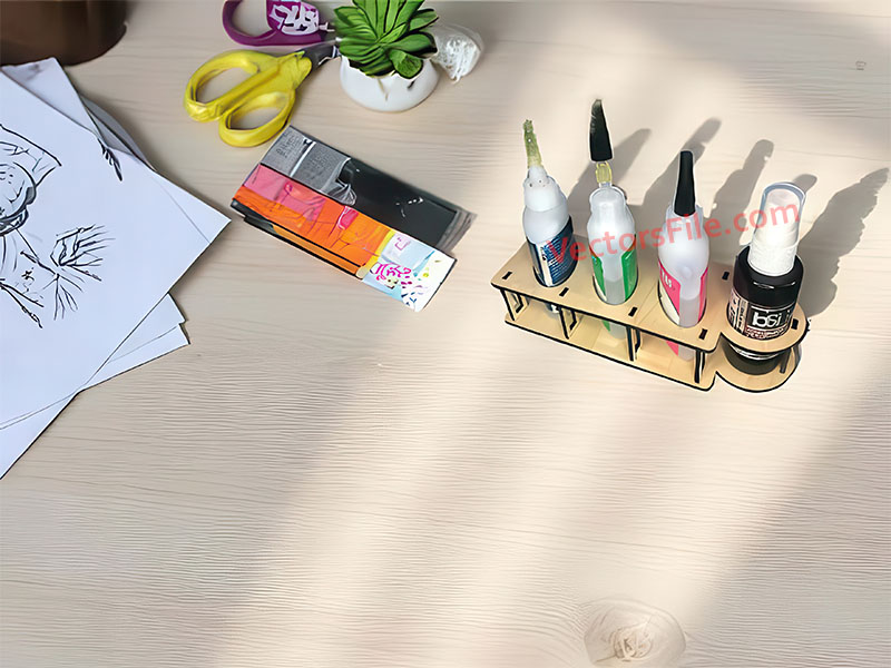 Laser Cut Wooden Glue Bottle Holder Organizer