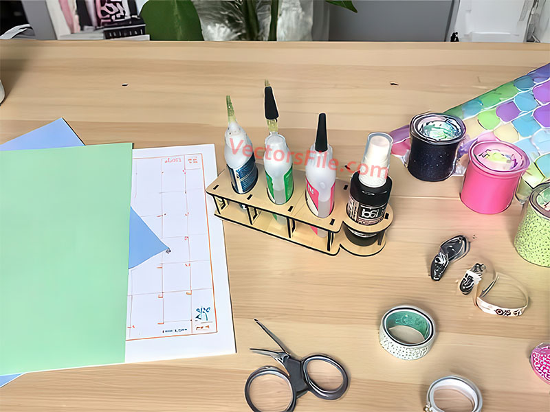 Laser Cut Wooden Glue Bottle Holder Organizer
