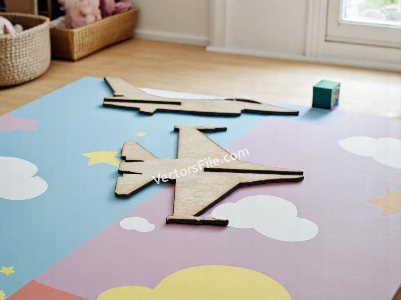 Laser Cut Wooden F 16 Fighter Plane 3D Puzzle Aircraft Toy Model Kit