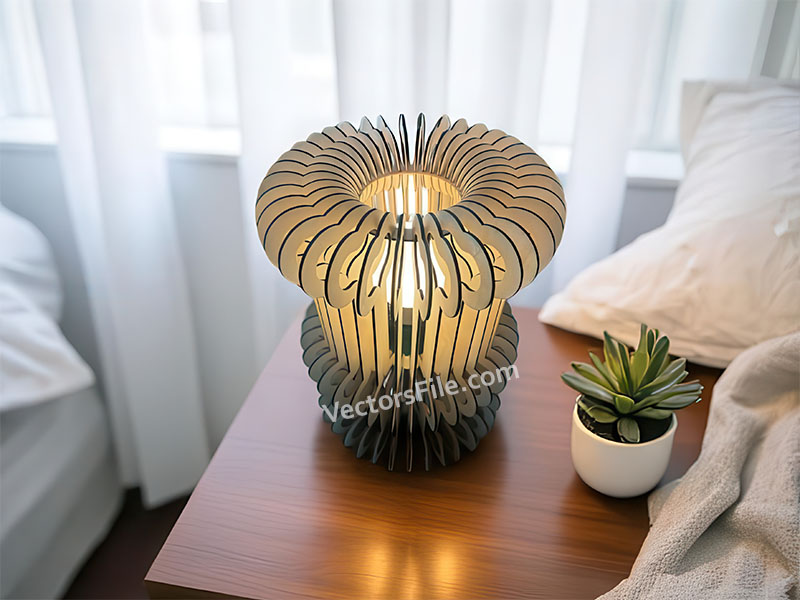 Laser Cut Round Heart Pattern Layer Modern Table Lamp Design