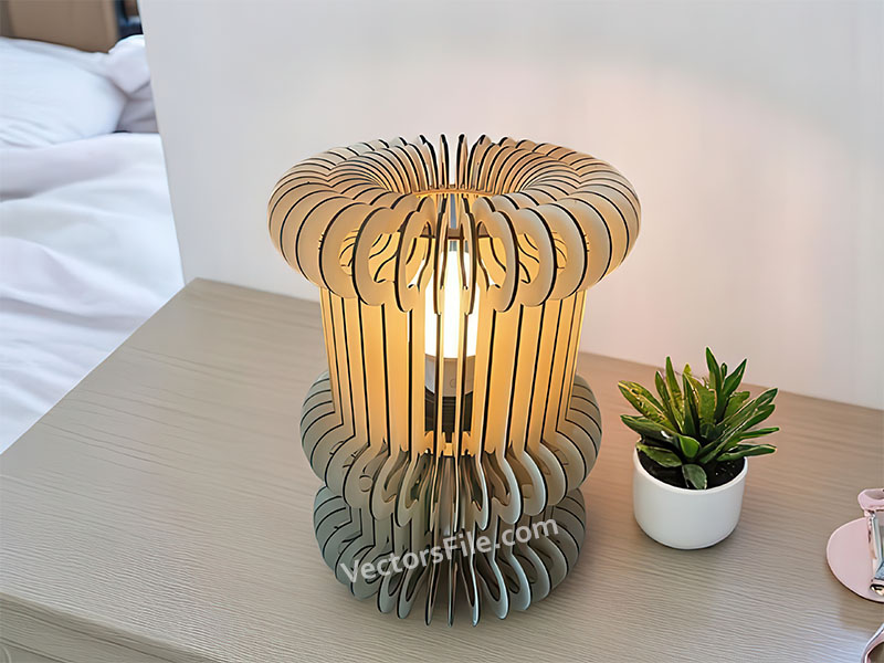 Laser Cut Round Heart Pattern Layer Modern Table Lamp Design