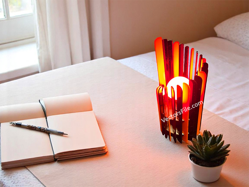 Laser Cut Multi Coloured Acrylic Desk Lamp Template
