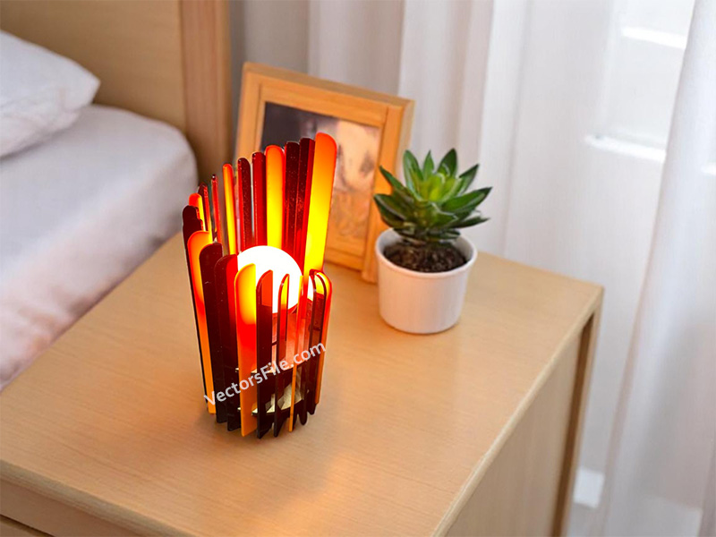 Laser Cut Multi Coloured Acrylic Desk Lamp Template