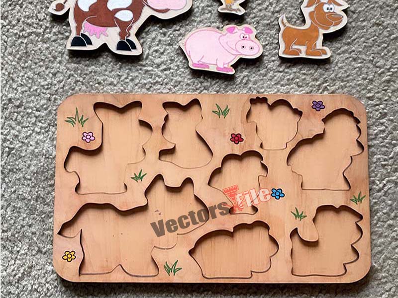 Laser Cut Animal Educational Board for Kids Learning