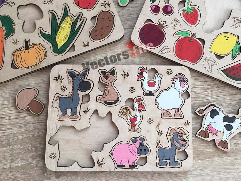 Laser Cut Animal Educational Board for Kids Learning