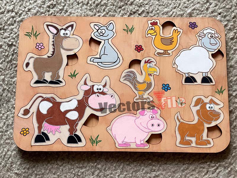 Laser Cut Animal Educational Board for Kids Learning