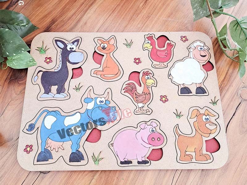Laser Cut Animal Educational Board for Kids Learning