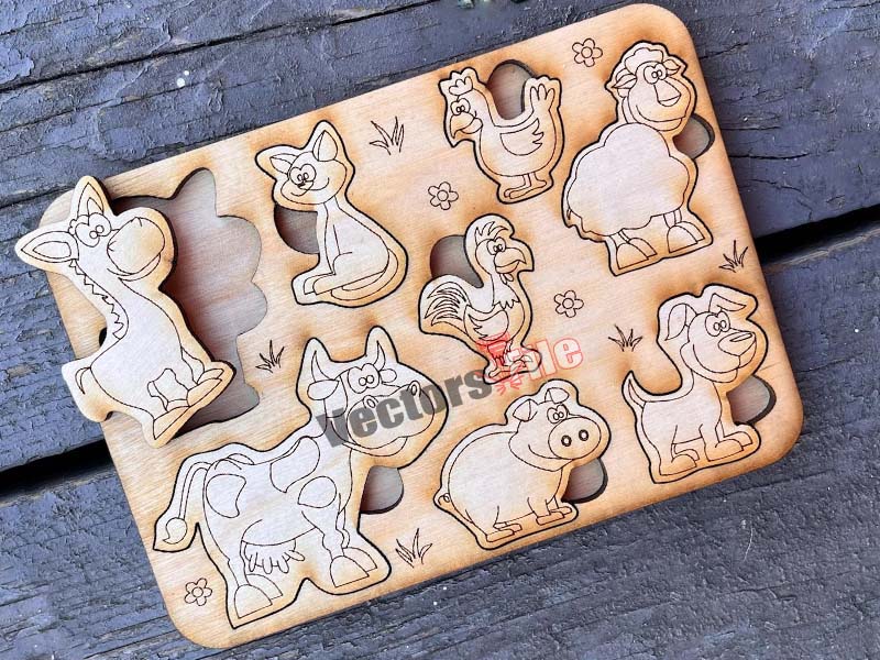 Laser Cut Animal Educational Board for Kids Learning