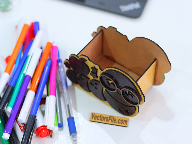 Laser Cut Kids Desk Organizer Pencil and Pen Holder Template