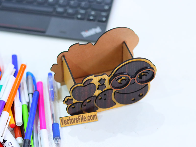 Laser Cut Kids Desk Organizer Pencil and Pen Holder Template