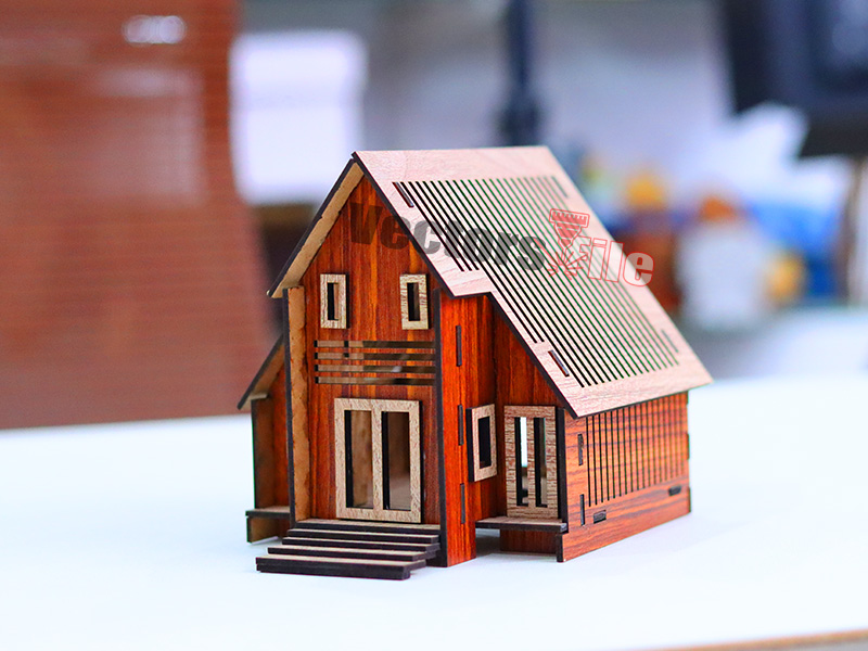 Laser Cut Tealight Miniature House Tea Light Holder Template