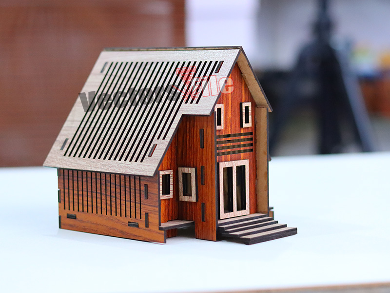 Laser Cut Tealight Miniature House Tea Light Holder Template