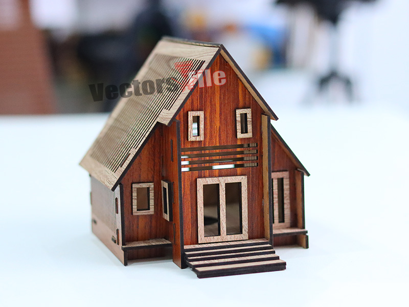 Laser Cut Tealight Miniature House Tea Light Holder Template