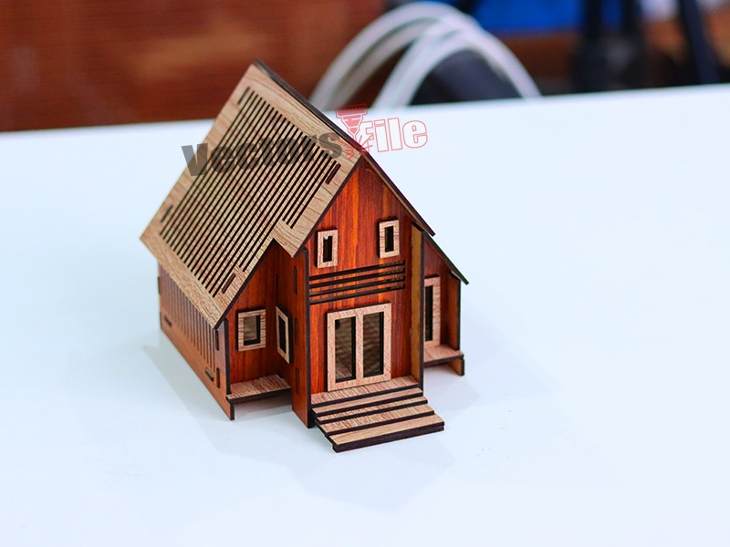 Laser Cut Tealight Miniature House Tea Light Holder Template
