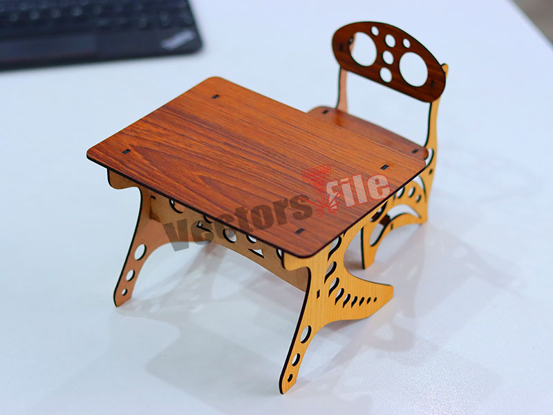 Laser Cut Miniature Chair and Table Wooden Dollhouse Furniture Template