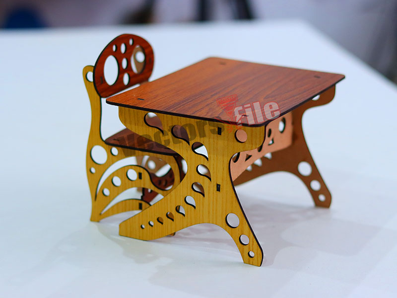Laser Cut Miniature Chair and Table Wooden Dollhouse Furniture Template